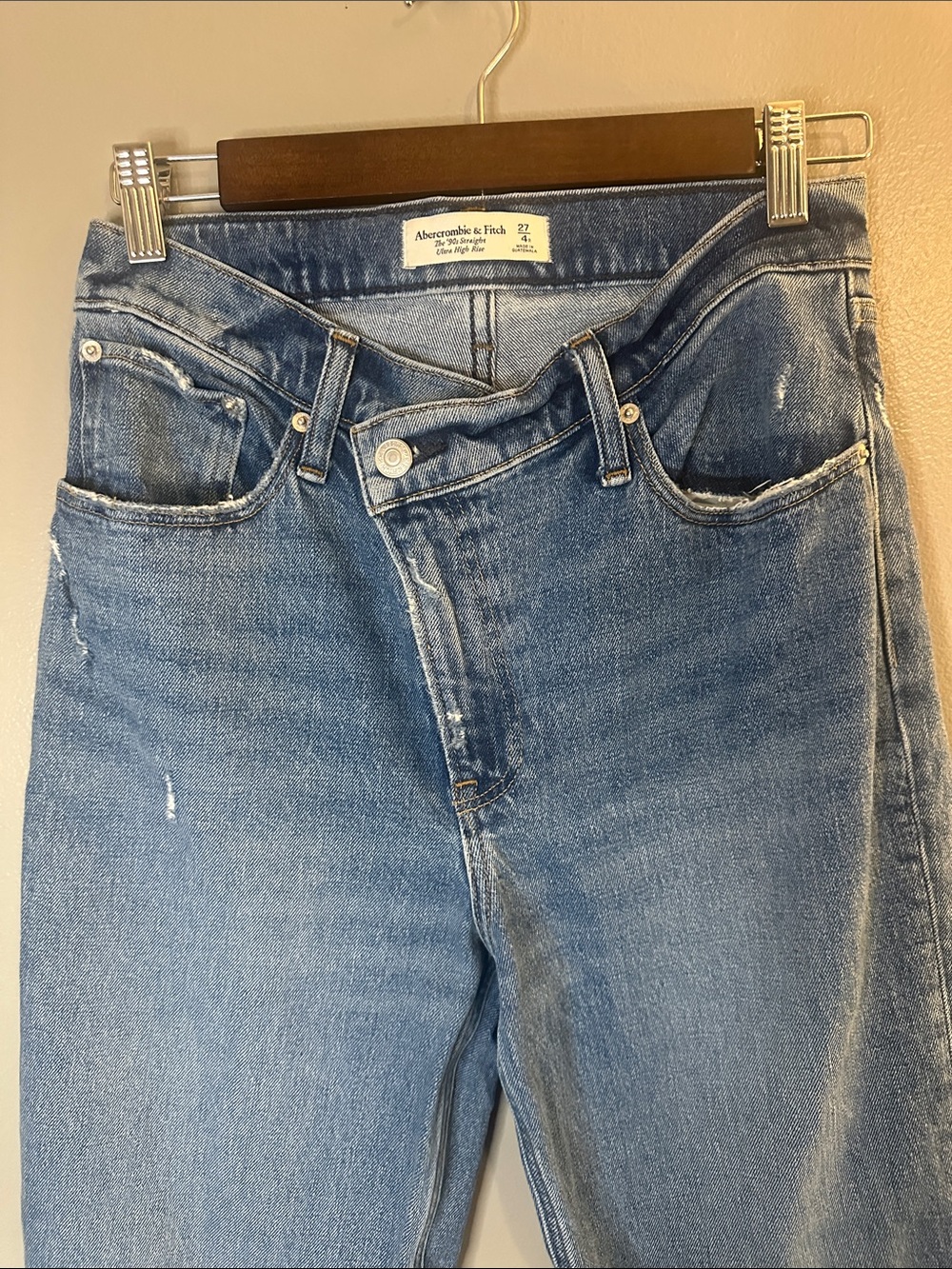 Abercrombie & Fitch The ’90s Straight Ultra High Rise Crop Raw Hem Jeans 27 - Picture 8 of 8